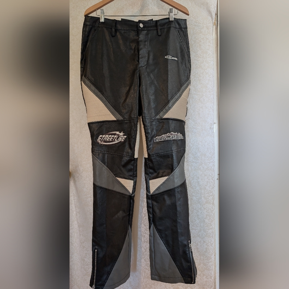 Let's‎ Ride Moto Pants Medium Black & Cream